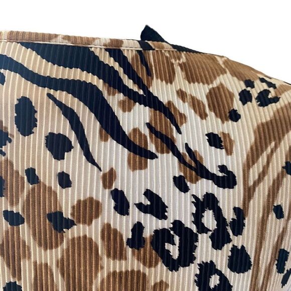 Alfred Dunner Animal Print‎ Pleated Material Double Layer Look Top Size L - Picture 8 of 12